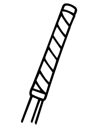 Black and white illustration of a golf grip