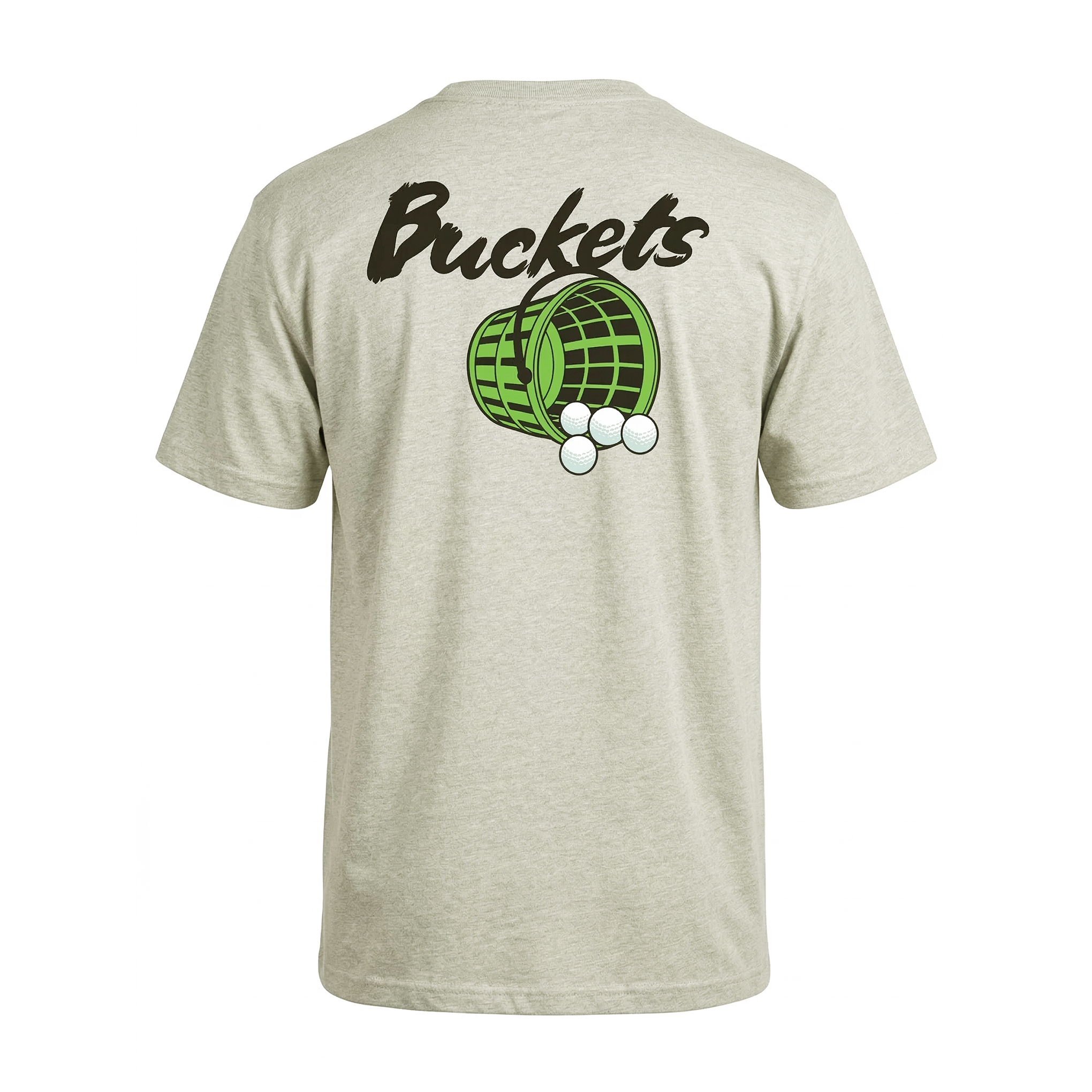 Paddock Golf Buckets Tshirt Sand Back