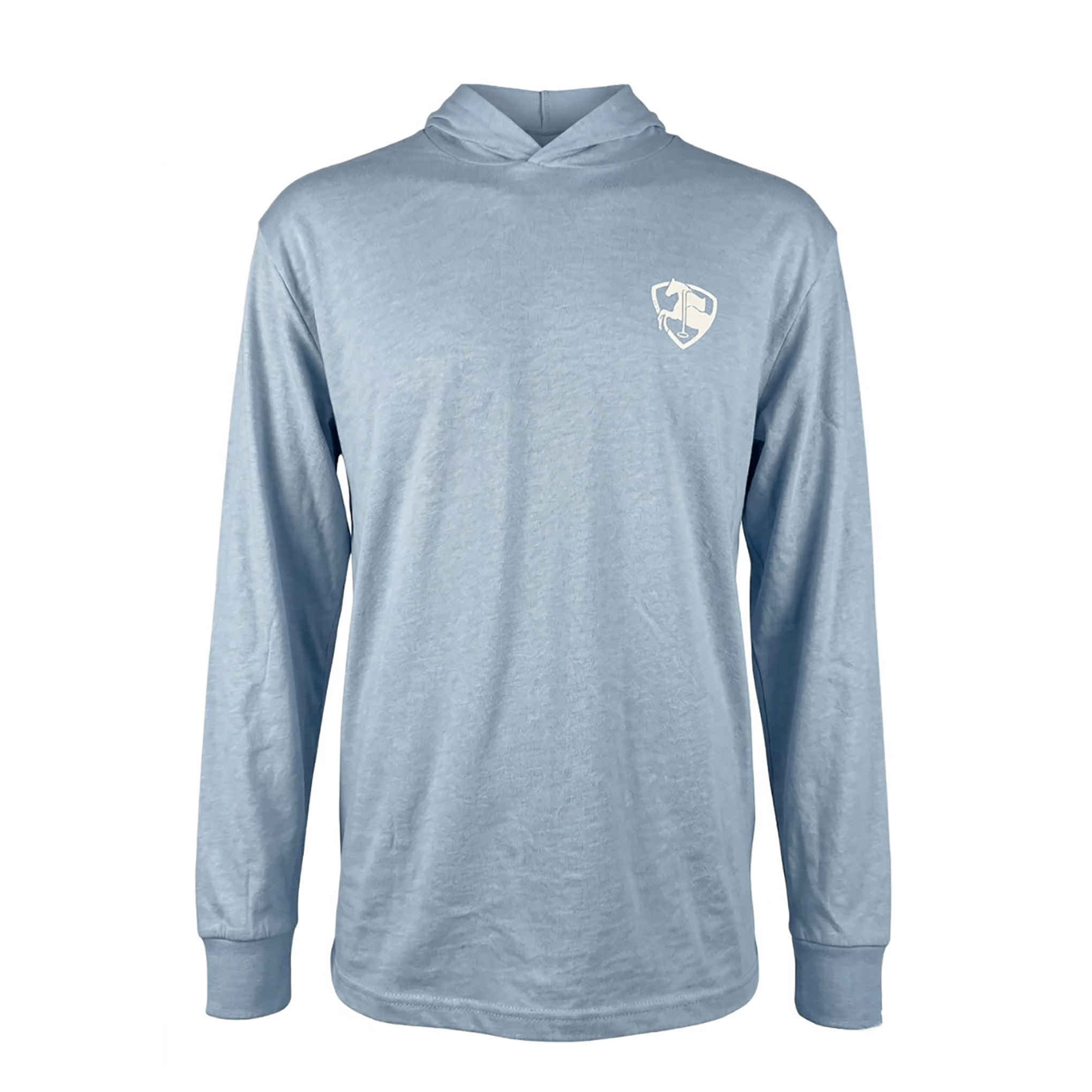 Paddock Golf Essential Hooded Long Sleeve Tshirt Blue Front