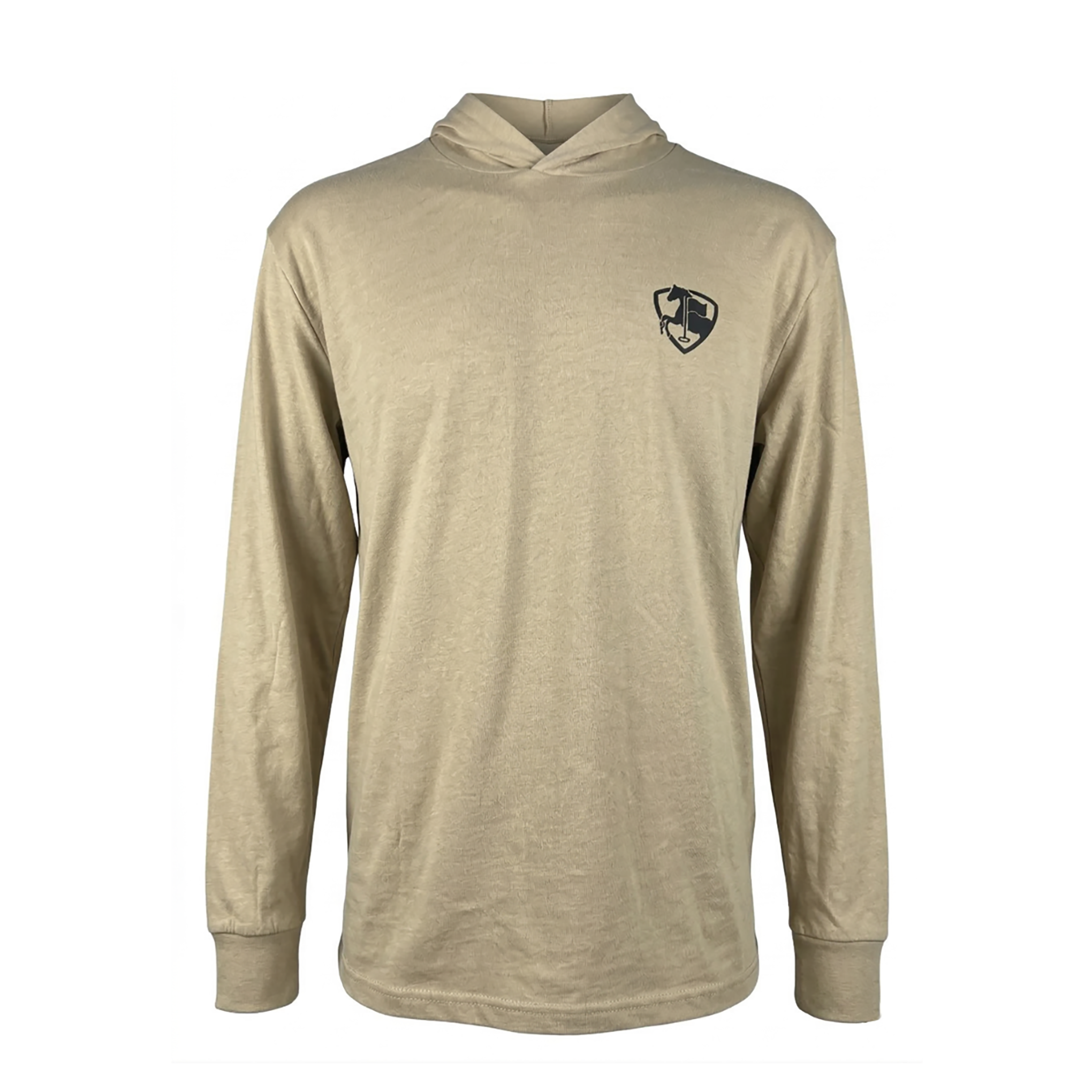 Paddock Golf Essential Hooded Long Sleeve Tshirt Sand Front