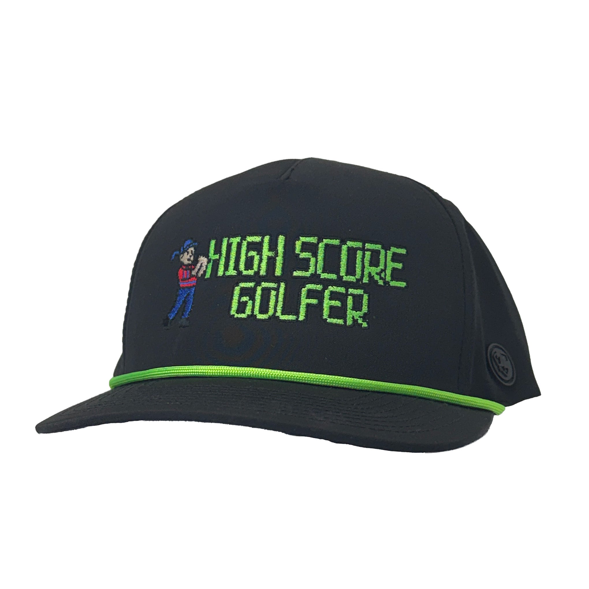 Paddock Golf High Score Golfer Hat Black Front
