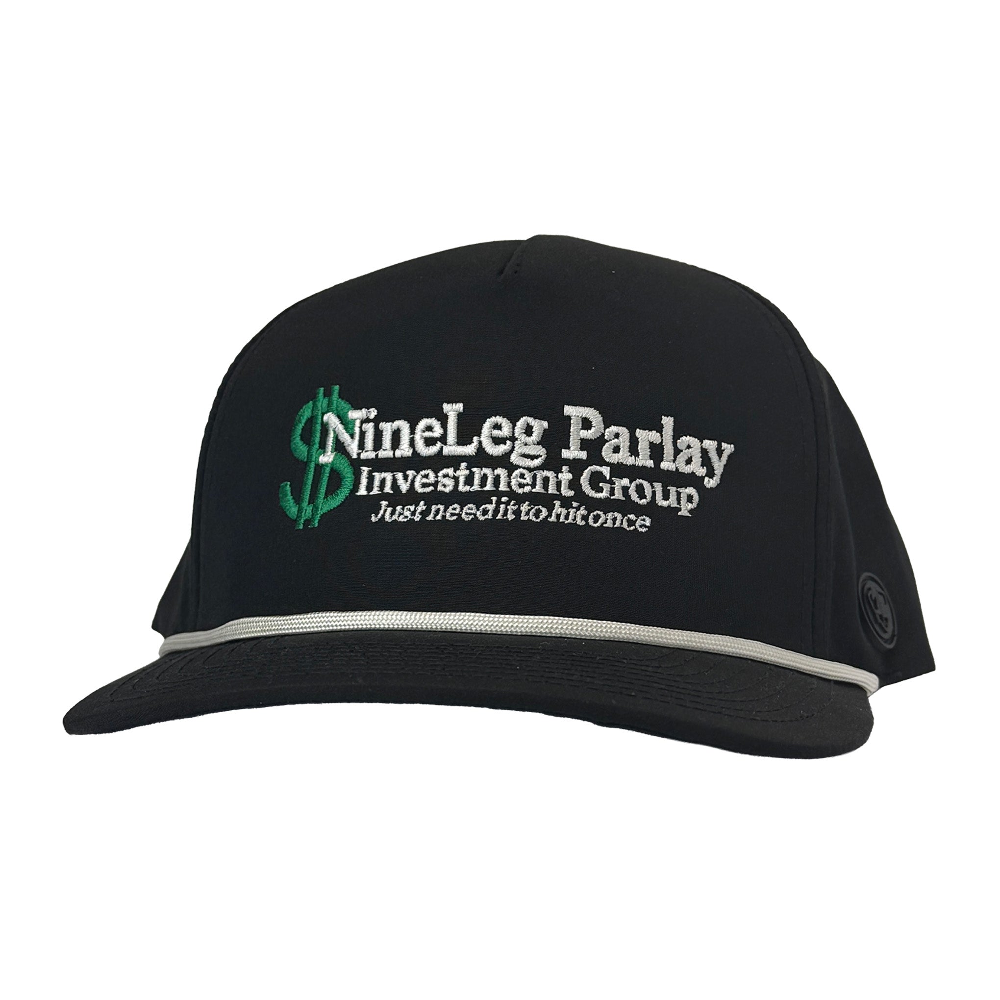 Paddock Golf Nine leg Parlay Investment Group Hat Black Front